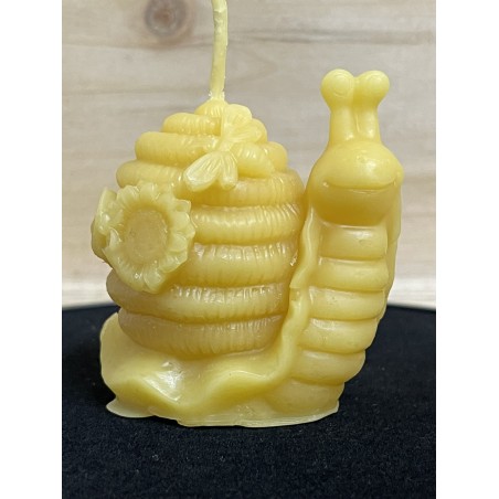 Bees on Snail Beeswax Candle, Ideal Gift for Animal Lovers or Home Decor ~75g
