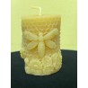 Queen HoneyBee  and Bees on Comb with Flowers, Pure Beeswax Candle, Ideal Gift, Home Decor ~ 6.8cm