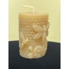 Queen HoneyBee  and Bees on Comb with Flowers, Pure Beeswax Candle, Ideal Gift, Home Decor ~ 6.8cm
