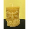 Queen HoneyBee  and Bees on Comb with Flowers, Pure Beeswax Candle, Ideal Gift, Home Decor ~ 6.8cm