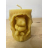 Bear in a Stump Tree Hole Holding a Honey Dipper, Pure Beeswax Candle, Ideal Gift ~ 200g
