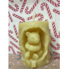 Bear in a Stump Tree Hole Holding a Honey Dipper, Pure Beeswax Candle, Ideal Gift ~ 200g