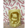 Bear in a Stump Tree Hole Holding a Honey Dipper, Pure Beeswax Candle, Ideal Gift ~ 200g