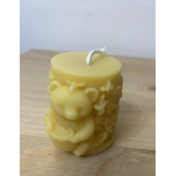 Hungry Bear Eating Honey, Pure Beeswax Candle, Ideal Gift ~ 210g