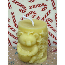 Hungry Bear Eating Honey, Pure Beeswax Candle, Ideal Gift ~ 210g