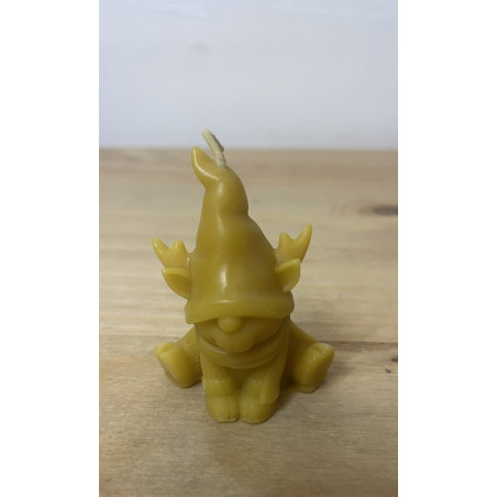 Christmas candle,Puppy with Reindeer Hat, Cute Animal, Pure Beeswax Candle, Ideal Gift ~ 30g