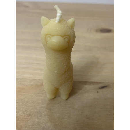 Alpaca, Cute Animal, Pure Beeswax Candle, Ideal Gift ~ 40g