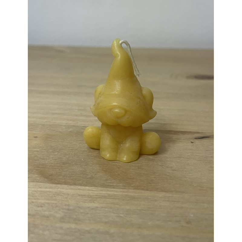 Puppy with Hat, Christmas candle, Cute Animal, Dog, Pure Beeswax Candle, Ideal Gift ~ 23g