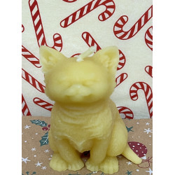Cute Cat Beeswax Candle, Ideal Gift for Animal Lovers or Home Decor ~87g