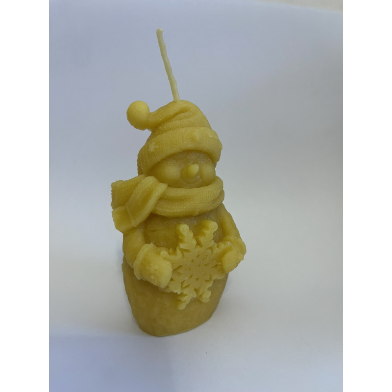 Snowman with snowflake, Pure Beeswax Candle, Ideal Christmas Gift, Home Decor ~ 9cm Snowman with snowflake, Pure Beeswax Candle, Ideal Christmas Gift, Home Decor ~ 9cm