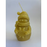 Snowman with snowflake, Pure Beeswax Candle, Ideal Christmas Gift, Home Decor ~ 9cm