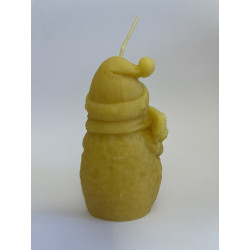 Snowman with snowflake, Pure Beeswax Candle, Ideal Christmas Gift, Home Decor ~ 9cm