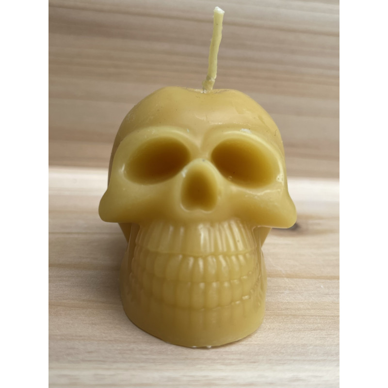 3D Skull Beeswax Candle, Ideal Halloween Gift or Gothic Home Decor ~100g